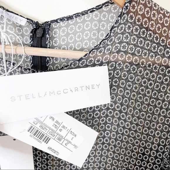 Stella McCartney Silk Circle Star Ruffle Flounce Short Sleeves Top Size 42 or 6 - Picture 5 of 13